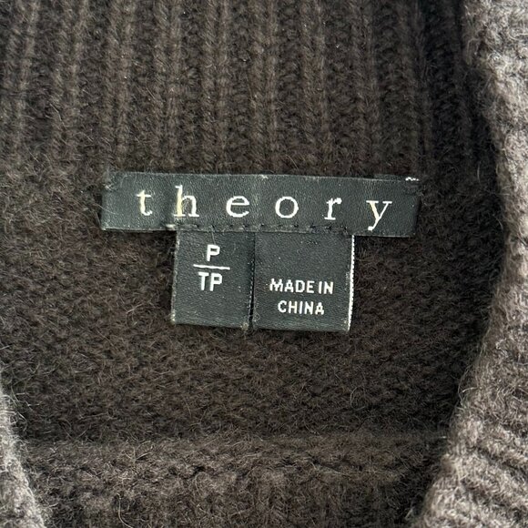 Theory Chocolate Brown Cropped Cashmere Short Sleeve Sweater – Size 4 Equivalent - Picture 3 of 4
